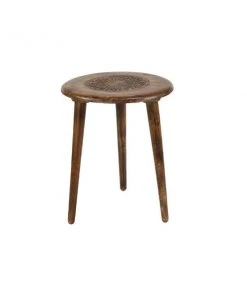 Grayson Lane Traditional Brown Mango Wood Round Accent Table