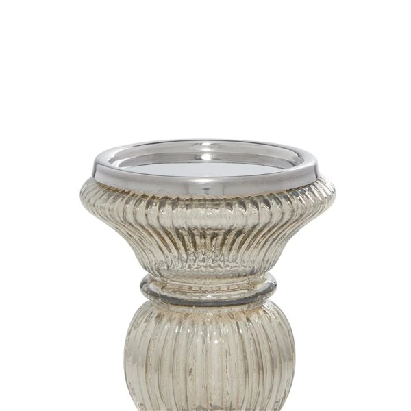 Grayson Lane Set of 3 Traditional Glass Pillar Candle Holder 3 Grayson Lane Set of 3 Traditional Glass Pillar Candle Holder - Image 3