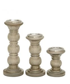 Grayson Lane Set of 3 Traditional Glass Pillar Candle Holder 9 Grayson Lane Set of 3 Traditional Glass Pillar Candle Holder -GRAYSON LANE shop 330857446 AlternateImage5 l