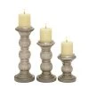 Grayson Lane Set of 3 Traditional Glass Pillar Candle Holder