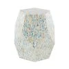 Grayson Lane Blue And Beige Resin Live Edge End Table