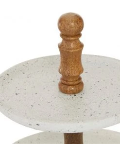 Grayson Lane 19-in x 14-in Contemporary 3-Tier Tray Stand in White Wood -GRAYSON LANE shop 330857450 AlternateImage2 l