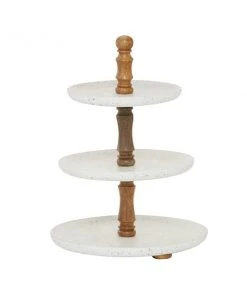 Grayson Lane 19-in x 14-in Contemporary 3-Tier Tray Stand in White Wood -GRAYSON LANE shop 330857450 AlternateImage4 l