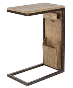 Grayson Lane Industrial Brown Wood Rectangular End Table