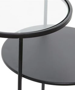 Grayson Lane Modern Black Glass Round End Table -GRAYSON LANE shop 330857456 AlternateImage3 l