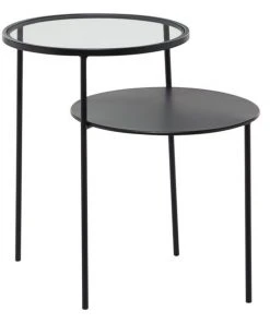 Grayson Lane Modern Black Glass Round End Table