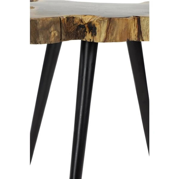 Grayson Lane Brown Rosewood and Metal Live Edge End Table 3 Grayson Lane Brown Rosewood and Metal Live Edge End Table - Image 3
