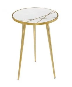 Grayson Lane Gold Aluminum and Granite/Marble Round End Table -GRAYSON LANE shop 330857459 AlternateImage5 l