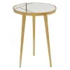 Grayson Lane Gold Aluminum and Granite/Marble Round End Table