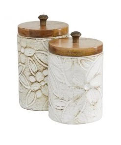 Grayson Lane Set of 2 Farmhouse White Decorative Jars -GRAYSON LANE shop 330857461 AlternateImage4 l