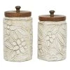 Grayson Lane Set of 2 Farmhouse White Decorative Jars