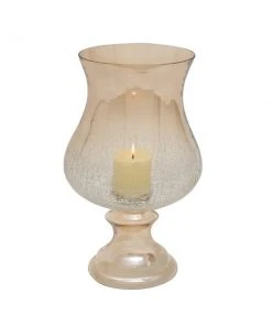 Grayson Lane Gold Glass Hurricane Candle Holder