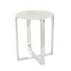 Grayson Lane White Granite/Marble Round End Table