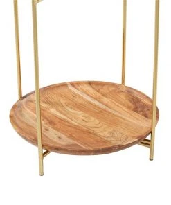 Grayson Lane Gold Mango Wood and Metal Round End Table -GRAYSON LANE shop 330857470 AlternateImage3 l