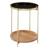 Grayson Lane Gold Mango Wood and Metal Round End Table