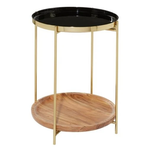 Grayson Lane Gold Mango Wood and Metal Round End Table -GRAYSON LANE shop 330857470 MainImage 001 l