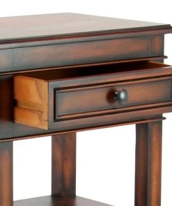 Grayson Lane Traditional Brown Pine Wood Rectangular End Table -GRAYSON LANE shop 330857473 AlternateImage3 l