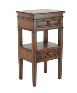Grayson Lane Traditional Brown Pine Wood Rectangular End Table