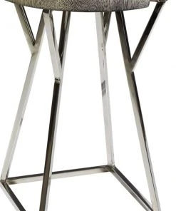 Grayson Lane Brown Wood and Stainless Steel Round End Table 7 Grayson Lane Brown Wood and Stainless Steel Round End Table -GRAYSON LANE shop 330857477 AlternateImage3 l