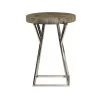Grayson Lane Brown Wood and Stainless Steel Round End Table