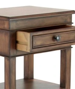 Grayson Lane Traditional Brown Pine Wood Rectangle End Table -GRAYSON LANE shop 330857478 AlternateImage3 l