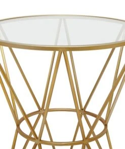 Grayson Lane Gold Glass Round End Table -GRAYSON LANE shop 330857480 AlternateImage3 l