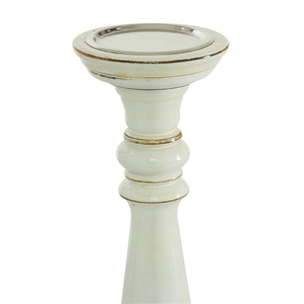 330857484_AlternateImage3_l.jpg Grayson Lane Set of 3 White Mango Wood Pillar Country Cottage Candle Holder -GRAYSON LANE shop 330857484 AlternateImage3 l