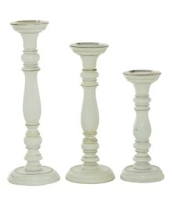 Grayson Lane Set of 3 White Mango Wood Pillar Country Cottage Candle Holder 4 Grayson Lane Set of 3 White Mango Wood Pillar Country Cottage Candle Holder -GRAYSON LANE shop 330857484 AlternateImage5 l