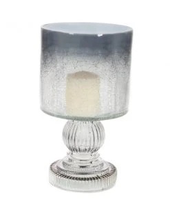 Grayson Lane 10-in x 6-in Traditional Black Glass Hurricane Candle Holder