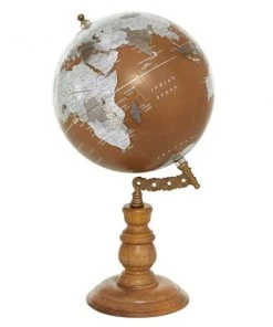 Grayson Lane 15-in x 8-in Traditional Copper Wood Globe