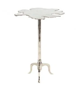 Grayson Lane Silver Aluminum Live Edge End Table
