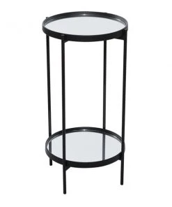 Grayson Lane Contemporary Black Metal with Glass Round End Table -GRAYSON LANE shop 330857499 AlternateImage5 l