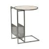 Grayson Lane Grey Metal with Wood Round End Table