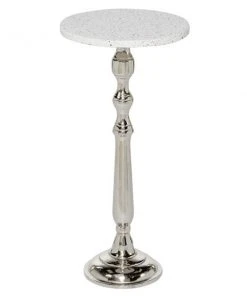 Grayson Lane Traditional Silver Composite Round End Table