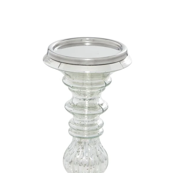 Grayson Lane Silver Metal Pillar Candle Holder 3 Grayson Lane Silver Metal Pillar Candle Holder - Image 3