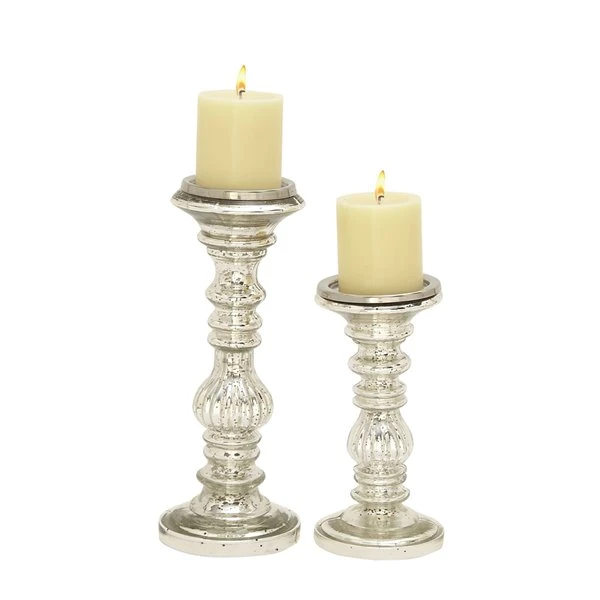 Grayson Lane Silver Metal Pillar Candle Holder 1 Grayson Lane Silver Metal Pillar Candle Holder