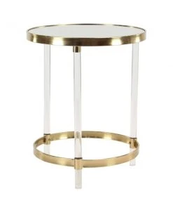 Grayson Lane Gold Mirror Round End Table