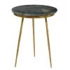 Grayson Lane Gold and Black Granite/Marble Round End Table