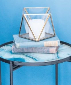 Grayson Lane Blue Glass Round End Table -GRAYSON LANE shop 330857507 AlternateImage4 l
