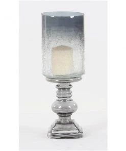 Grayson Lane 17-in x 6-in Traditional Black Glass Hurricane Candle Holder