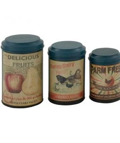 Grayson Lane Set of 3 Farmhouse Turquoise Decorative Jars