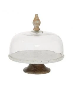 Grayson Lane 12-in x 12-in Contemporary Cake Stand with Cloche in White Glass and Iron -GRAYSON LANE shop 330857517 AlternateImage4 l