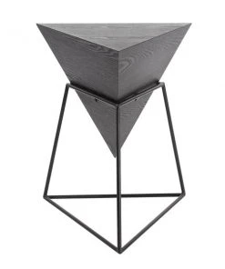 Grayson Lane Grey and Black Metal Triangle End Table