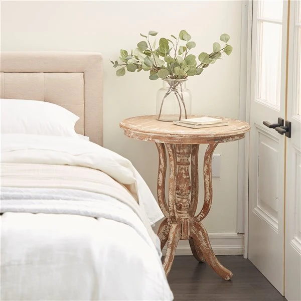 Grayson Lane Farmhouse Light Brown Wood Round Accent Table 2 Grayson Lane Farmhouse Light Brown Wood Round Accent Table - Image 2
