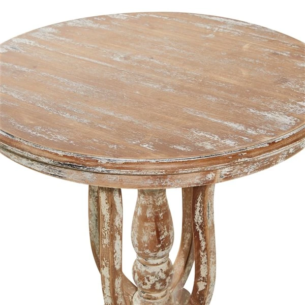 Grayson Lane Farmhouse Light Brown Wood Round Accent Table 4 Grayson Lane Farmhouse Light Brown Wood Round Accent Table - Image 4