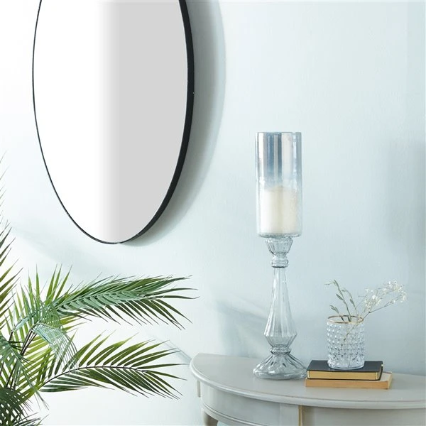 Grayson Lane 21-in x 5-in Traditional Black Glass Hurricane Candle Holder 3 Grayson Lane 21-in x 5-in Traditional Black Glass Hurricane Candle Holder - Image 3