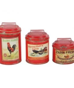 Grayson Lane Set of 3 Farmhouse Red Decorative Jars -GRAYSON LANE shop 330857529 AlternateImage4 l