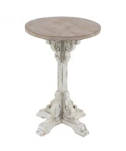 Grayson Lane Farmhouse Grey Wood Round End Table