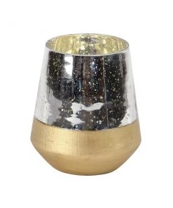 Grayson Lane Modern Gold Glass Pillar Candle Holder