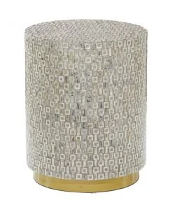 Grayson Lane Grey Resin Round End Table